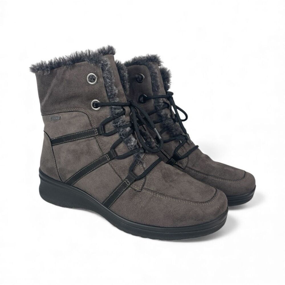 ARA Montreal Gore Tex Waterproof Winter Boots Lace Up Fur Lined Brown Women 8.5